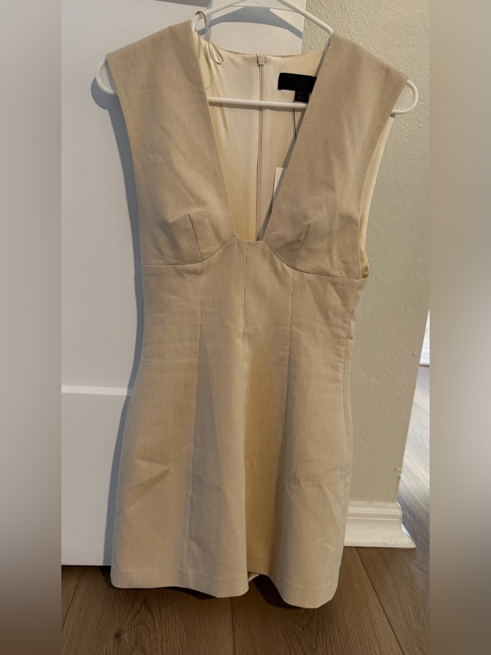 Zara Cream V-Neck Mini Dress